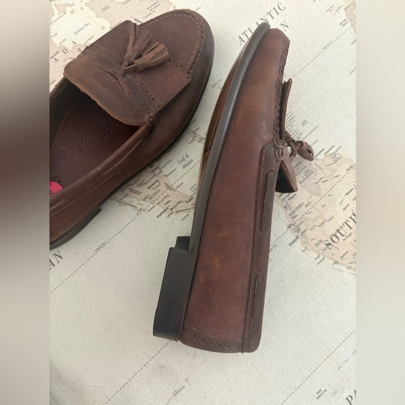 G.H.BASS Leather Tassel Kilt Loafers WIDE Width Men’s 10 E Whiskey - Picture 5 of 11